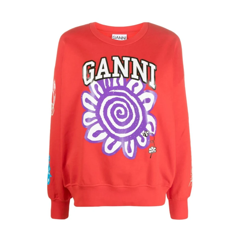 Ganni Sweatshirts Red Dames