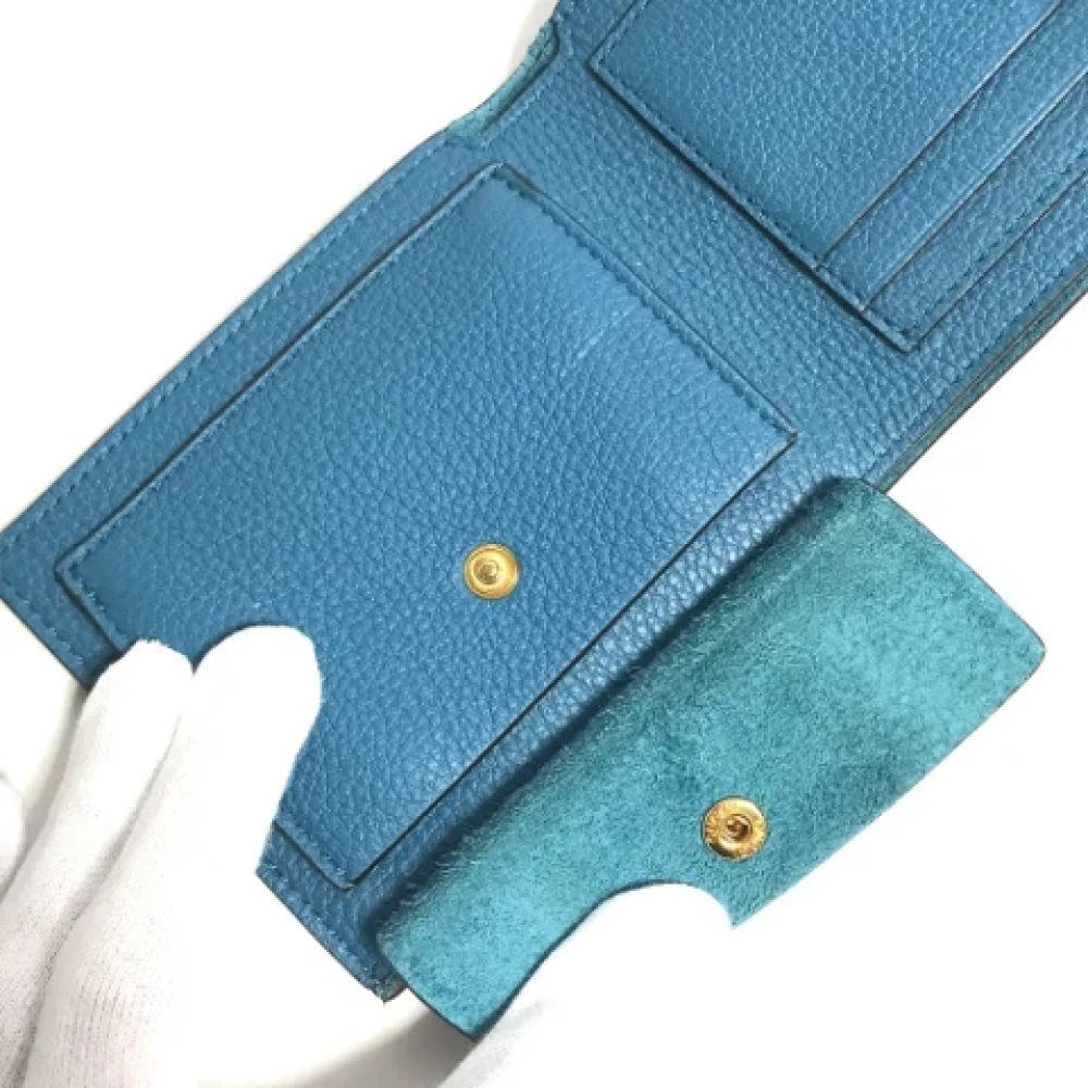 Gucci Vintage Pre-owned Leather wallets Blue Heren