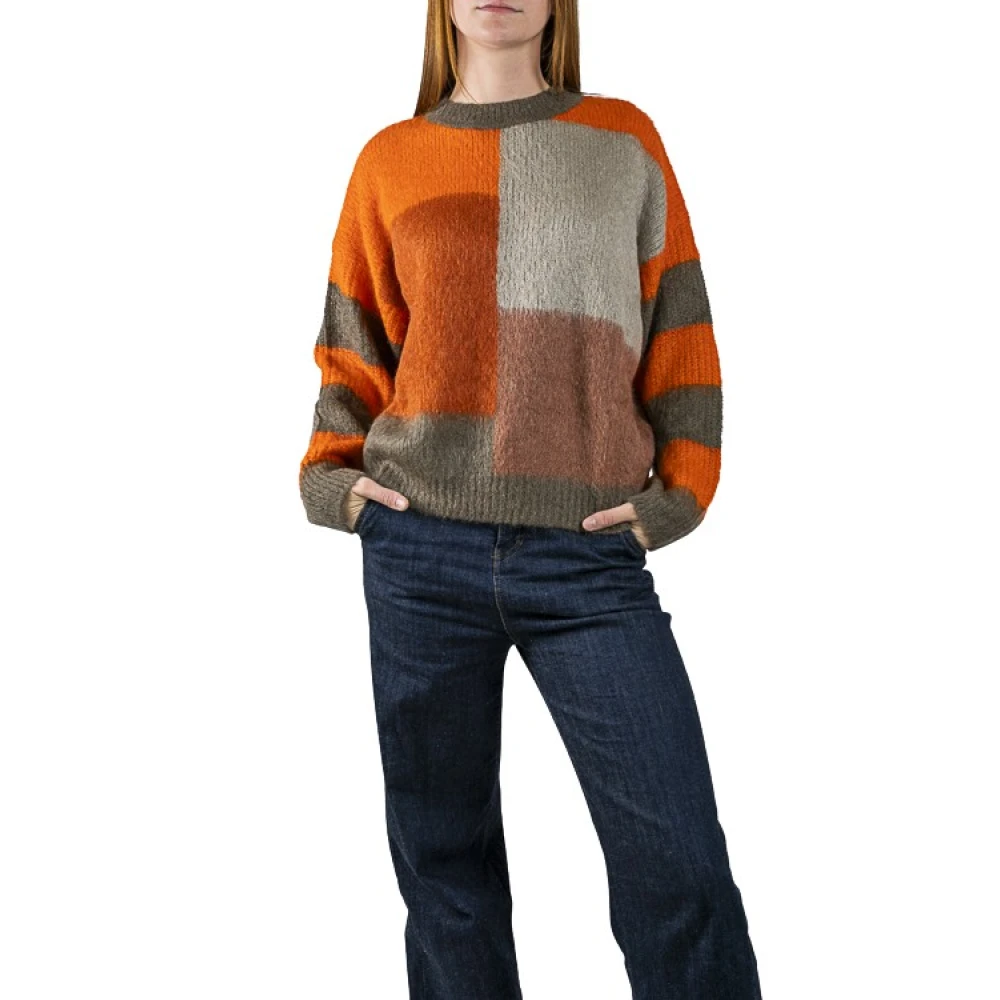 Maliparmi Inlay Patch Trui Aw23 Orange Dames