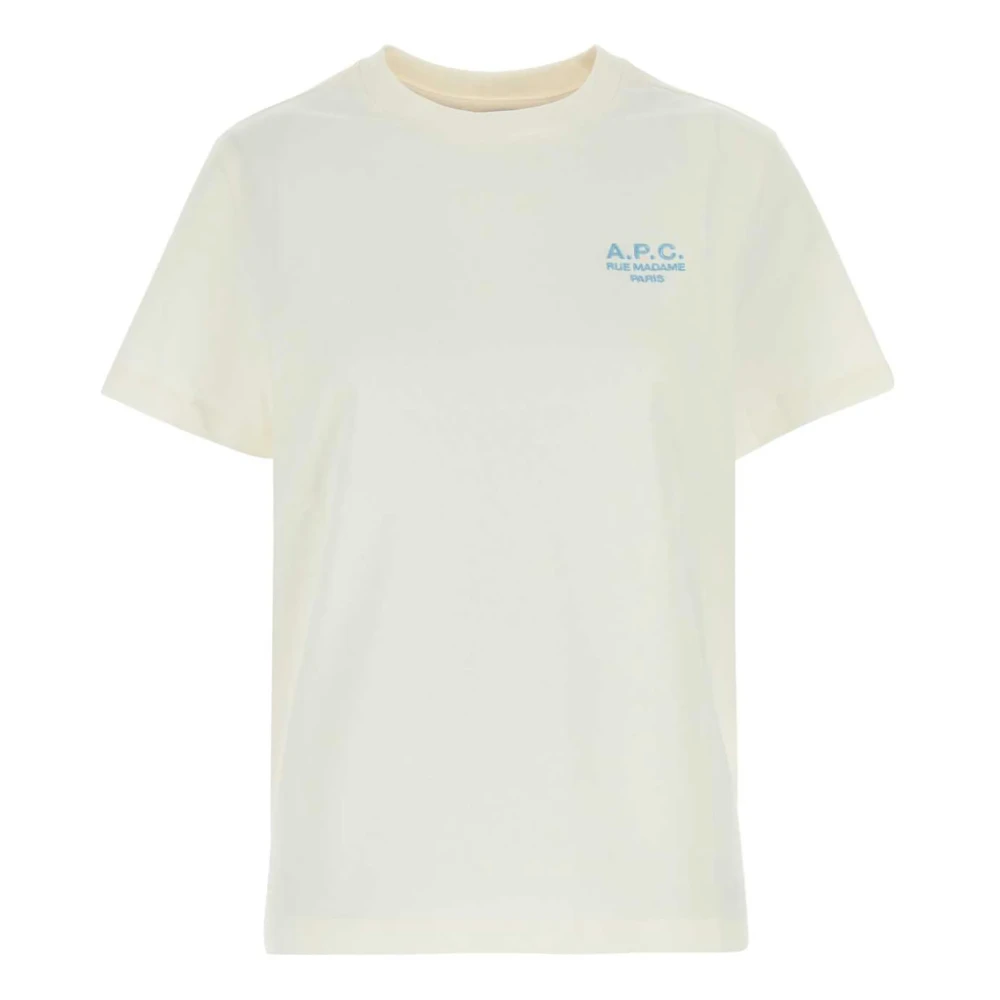 A.p.c. Witte T-shirts en Polos met Geborduurd Logo White Heren