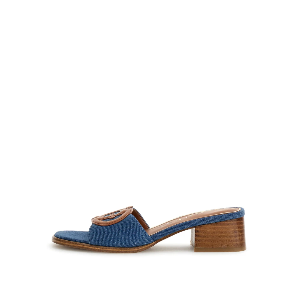 Guess Blue Heeled Mules, Female, 7 Uk, Trainers Denim