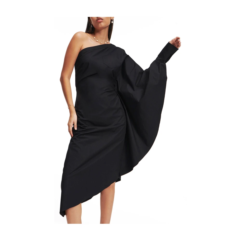 Karl Lagerfeld Asymmetrische Jurk Black Dames
