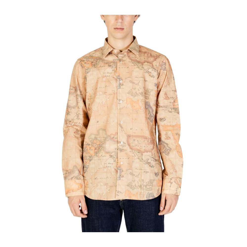 Alviero Martini 1a Classe Klassieke Beige Polyester Shirt Beige Heren