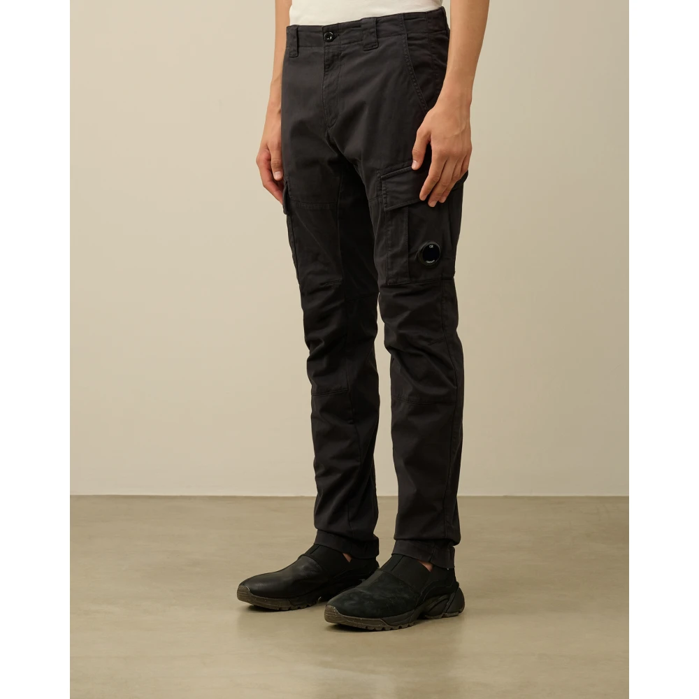 C.P. Company Stretch Sateen Lenszak Cargo Broek Black Heren