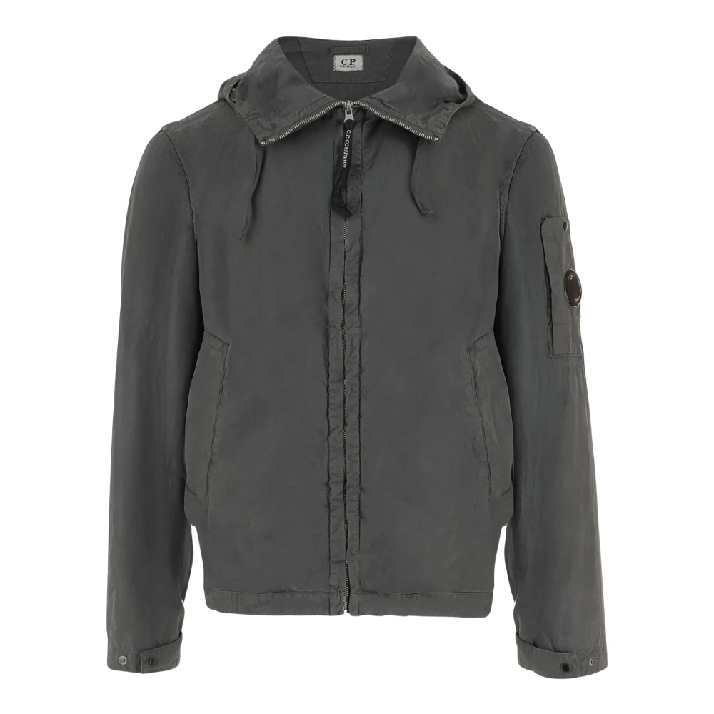 C.p. Company Men's Gray Light Jackets, M, Cotton Jacket With Hood