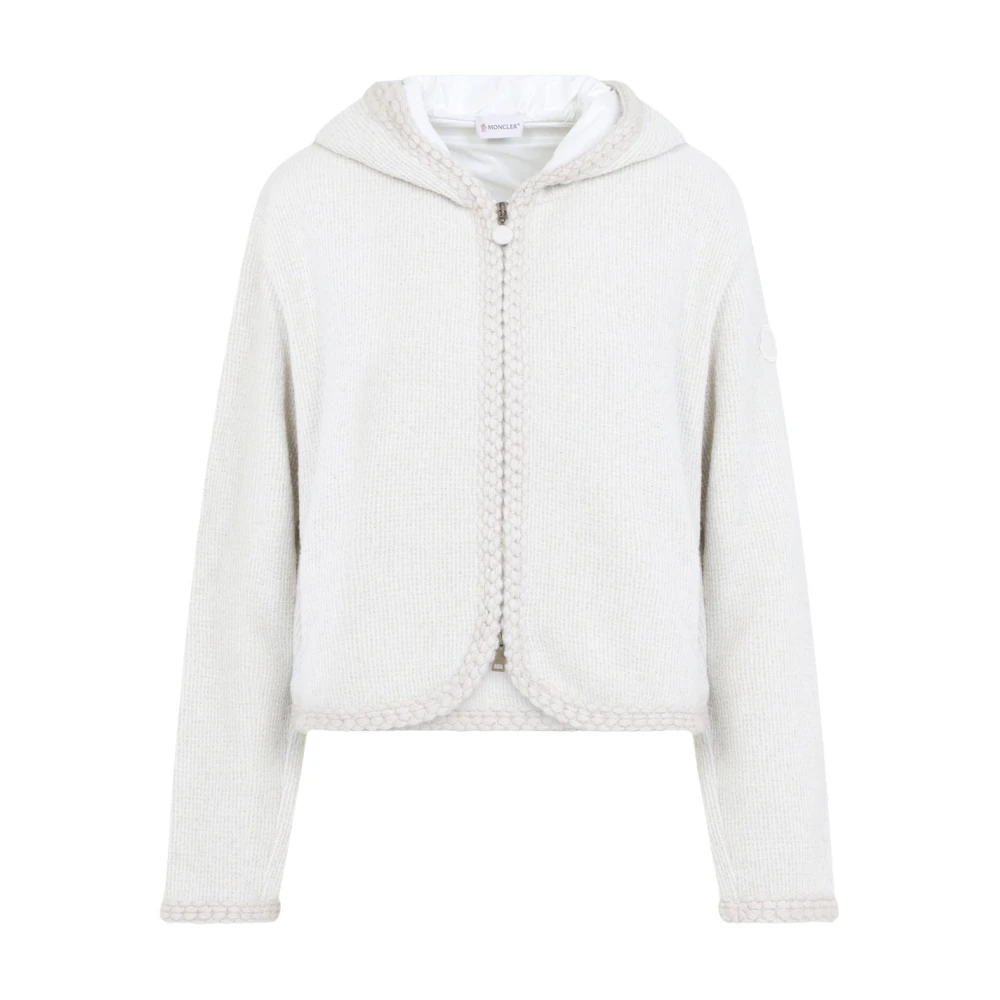 Moncler Zip Up Cardigan - Female - Cardigans - White - M - Knitwear