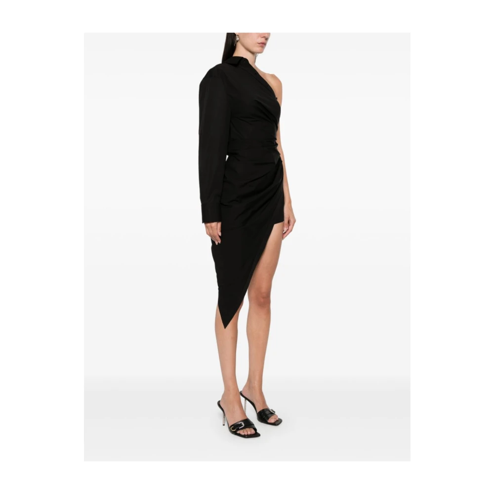 alexander wang Zwarte Asymmetrische Korte Feestjurk Black Dames