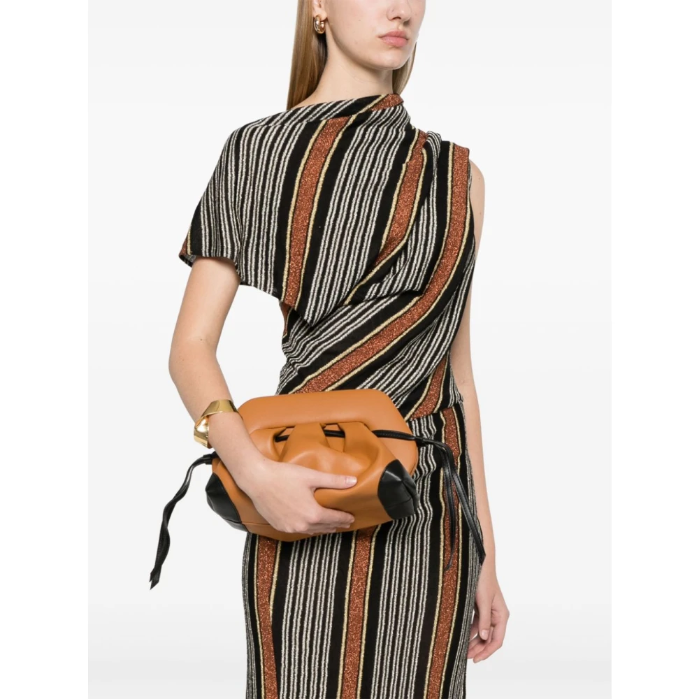 THEMOIRè Zwarte schoudertas met gerimpelde details Brown Dames