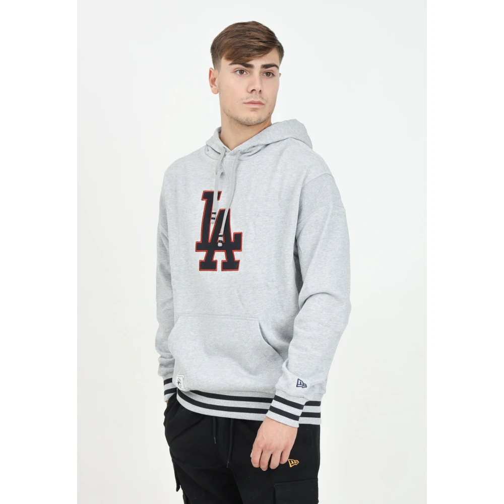 new era MLB Rib Infill LA Dodgers Hoodie Gray Heren