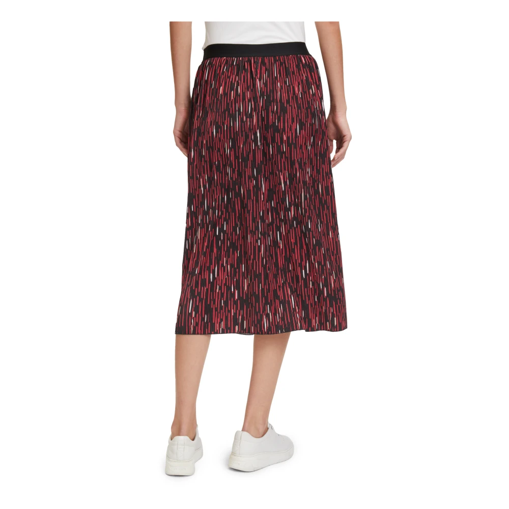 Betty & Co Geplooide Midi Rok Red Dames