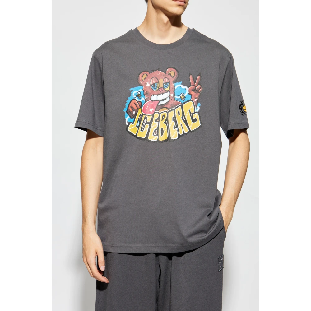 Iceberg T-shirt met print Gray Heren
