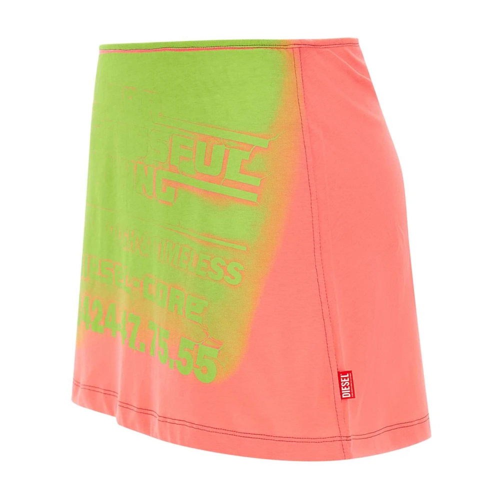 Diesel Roze Mini Rok Elastische Taille Pink Dames