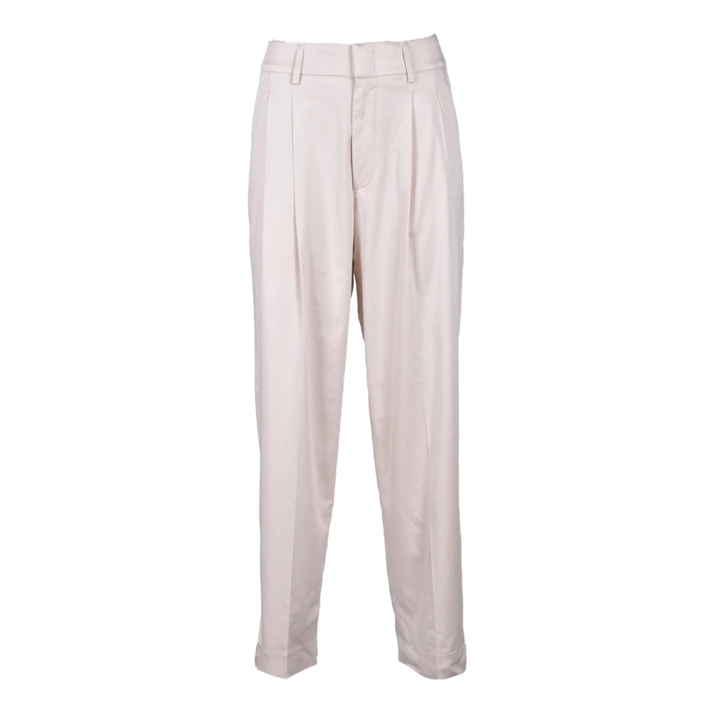 Dondup Elegante Stretch Katoen Viscose Broek Beige Dames
