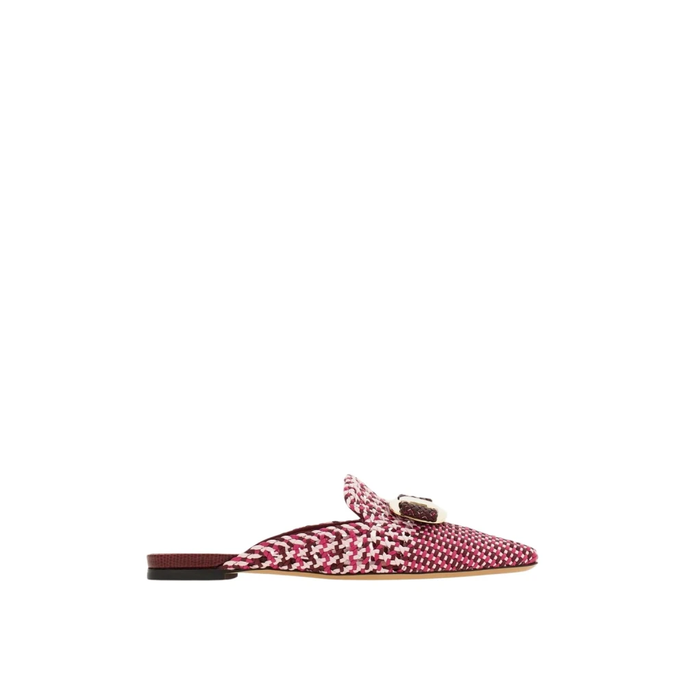 Ferragamo Women's Multicolor Mules, 2 1/2 Uk, Braided Bow Mules