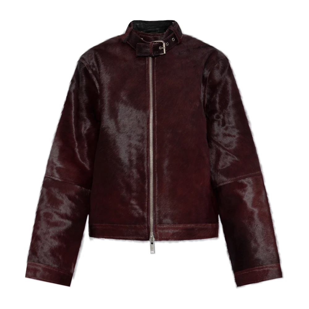Samsøe Samsøe Red Salita Leather Jacket - Female - Leather Jackets - M - Jackets
