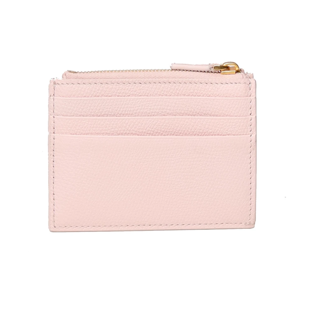 Valentino Garavani Roze Leren Portemonnee met Kaartsleuven Pink Dames