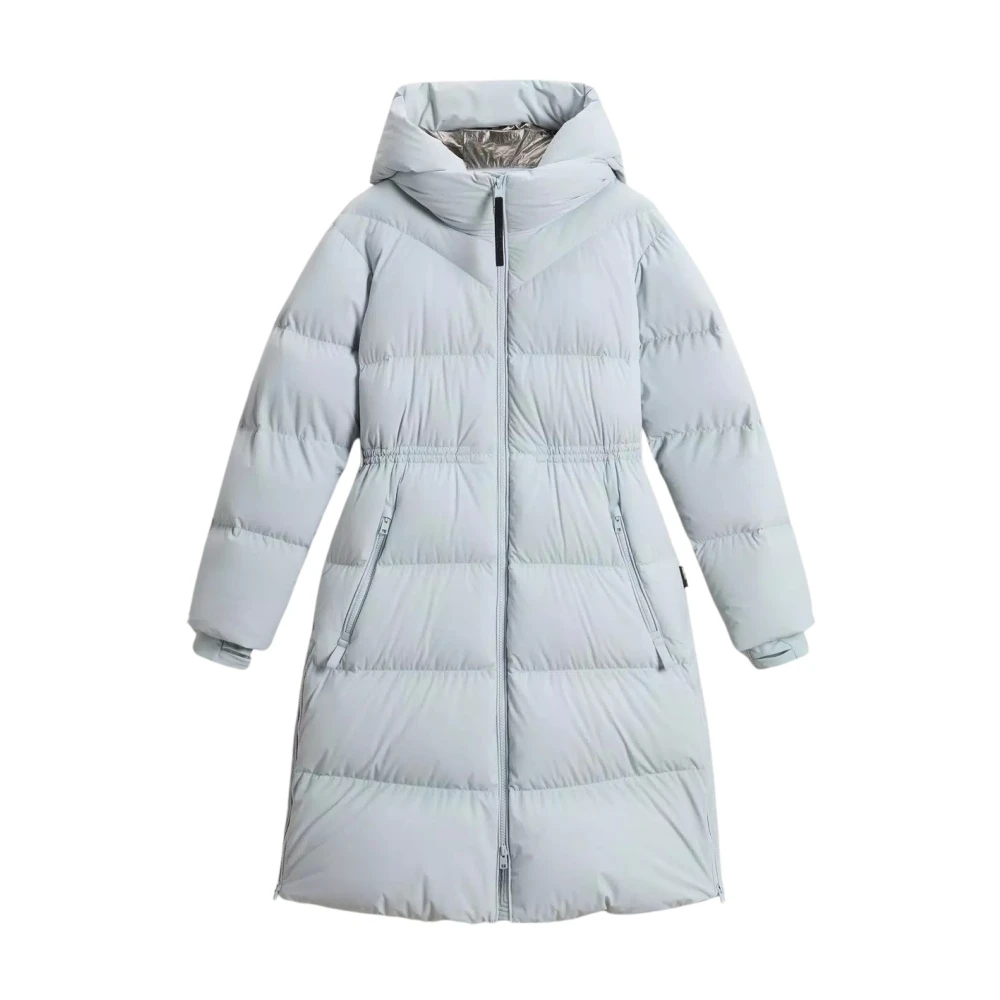 Woolrich Long Down Stretch Parka Pearl Blue Dames