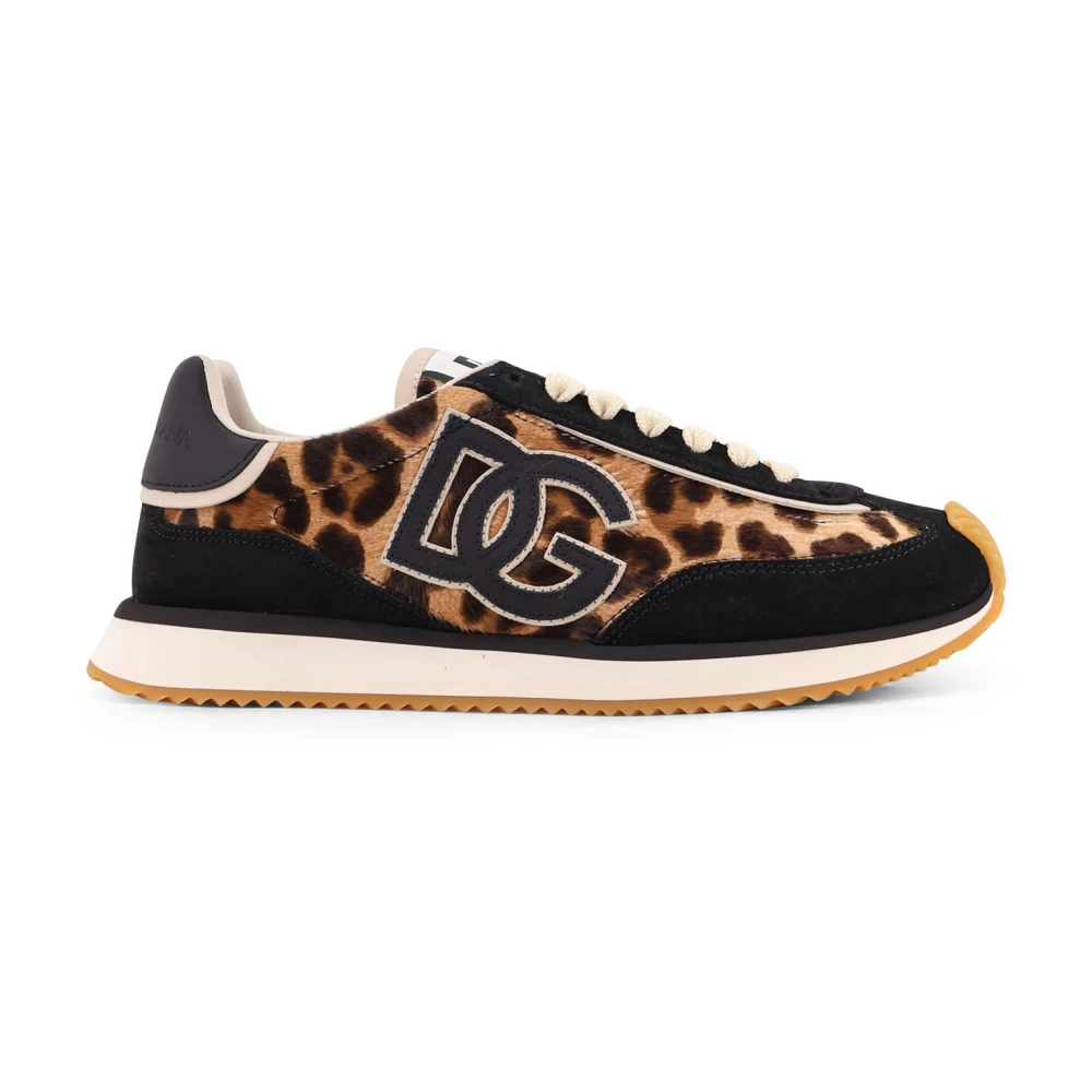Dolce & Gabbana Vrouw Multicolor Schoenen Dames, Veelkleurig, 37 Eu, Suède, Suède Sneakers Met Dierenprint