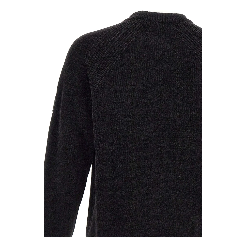 Dekker Zachte Chenille Sweater Zwart Ronde Hals Black Heren