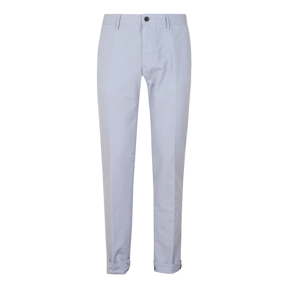 Incotex Slim Fit Stretch Satijn Blauwe Broek Blue Heren