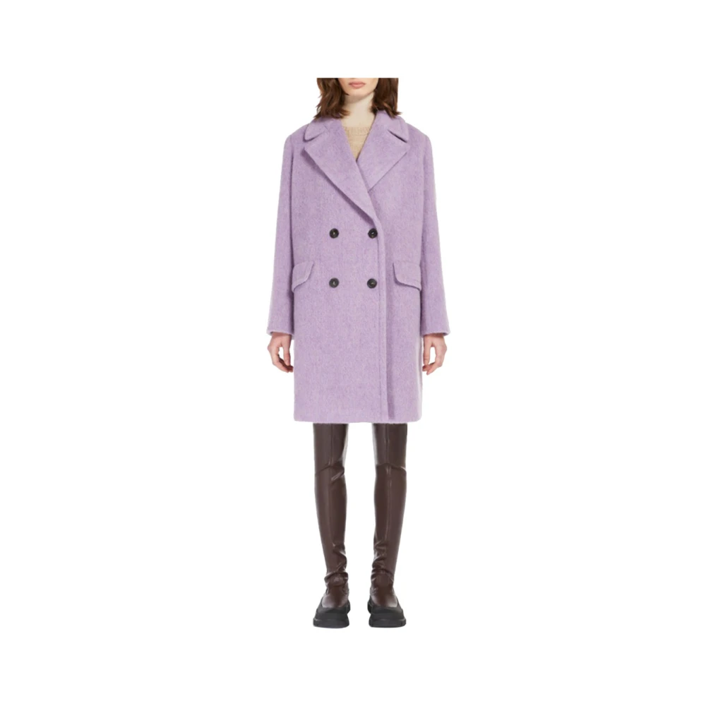 Max Mara Weekend Elegante Paarse Winterjas Purple Dames