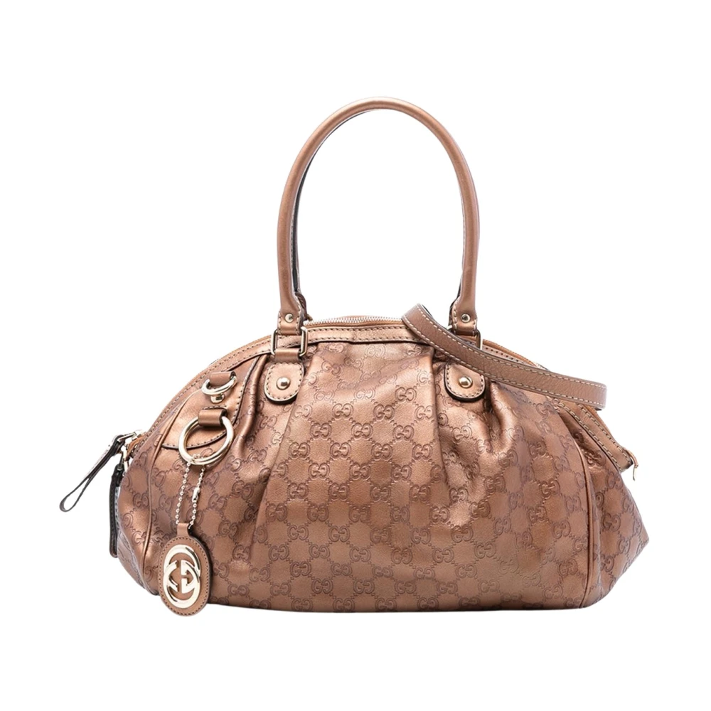 Gucci Vintage Women's Brown Pre-Owned Dome Satchel Bag