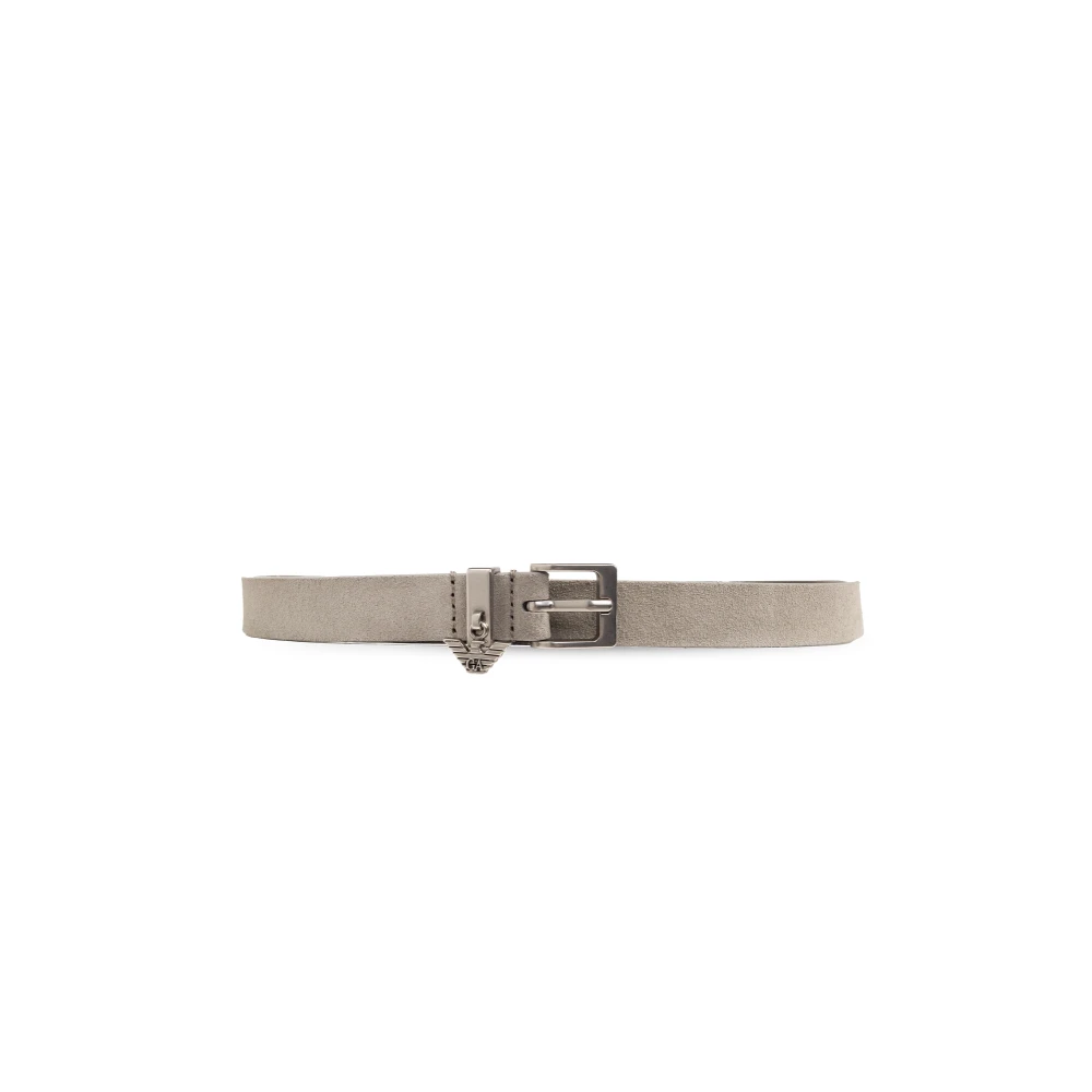 Emporio Armani Vrouw Grijs Accessoires Dames, 90 Cm, Suède, Suède Riem