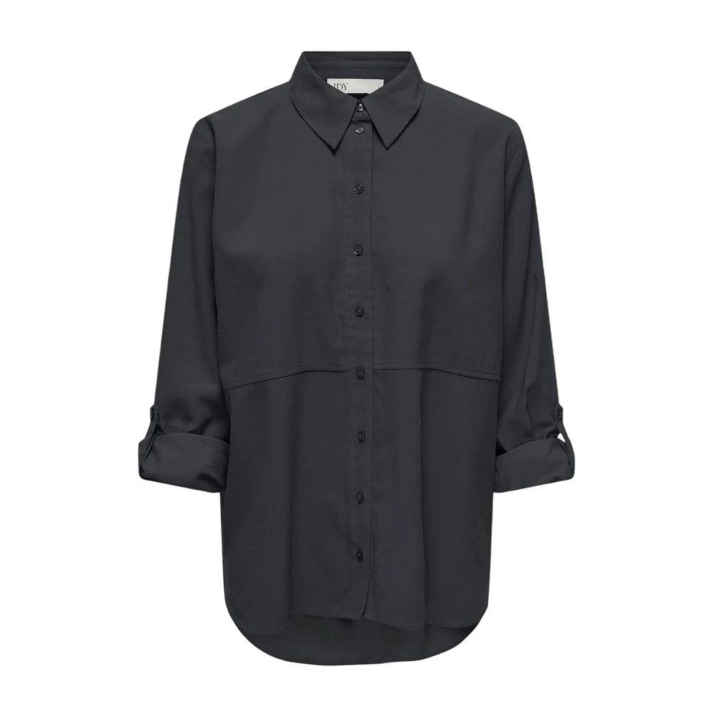 Jacqueline de Yong Grijze Knoopsluiting Lange Mouwen Shirt Gray Dames