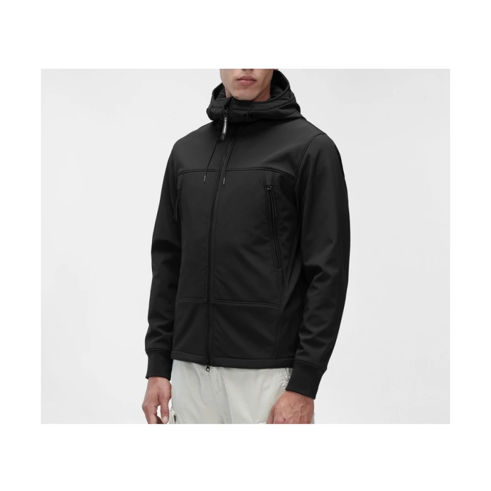 C.P. Company Zwarte Soft Shell-R Google Jas Black Heren