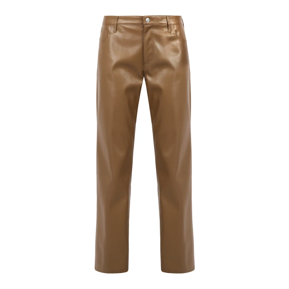 Jucca Rechte pijp imitatie leren jeans Green Dames