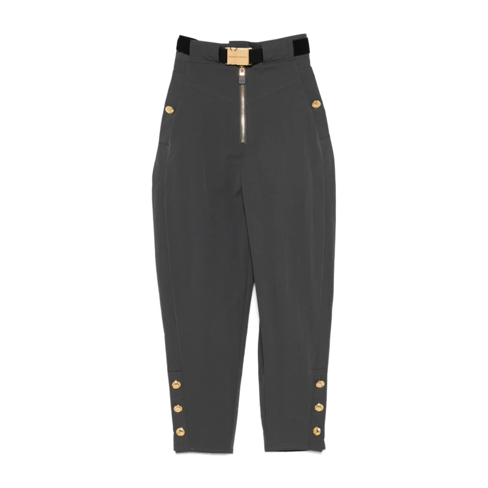 Elisabetta Franchi Stijlvolle Ceintuur Broek Gray Dames
