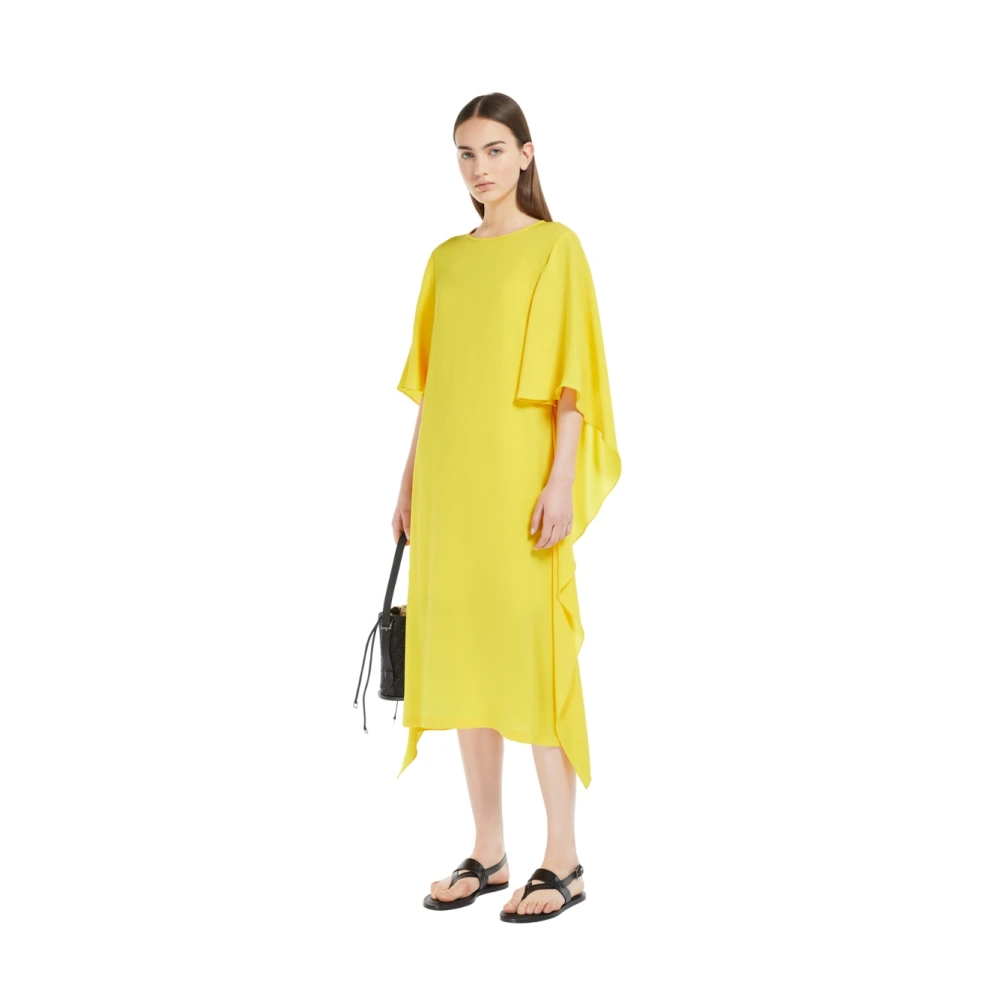 Max Mara Schouder Jurk Ombrosa Yellow Dames