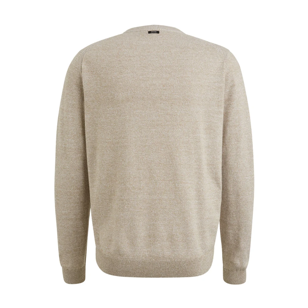 Vanguard Ronde Hals Katoen Linnen Pullover Beige Heren