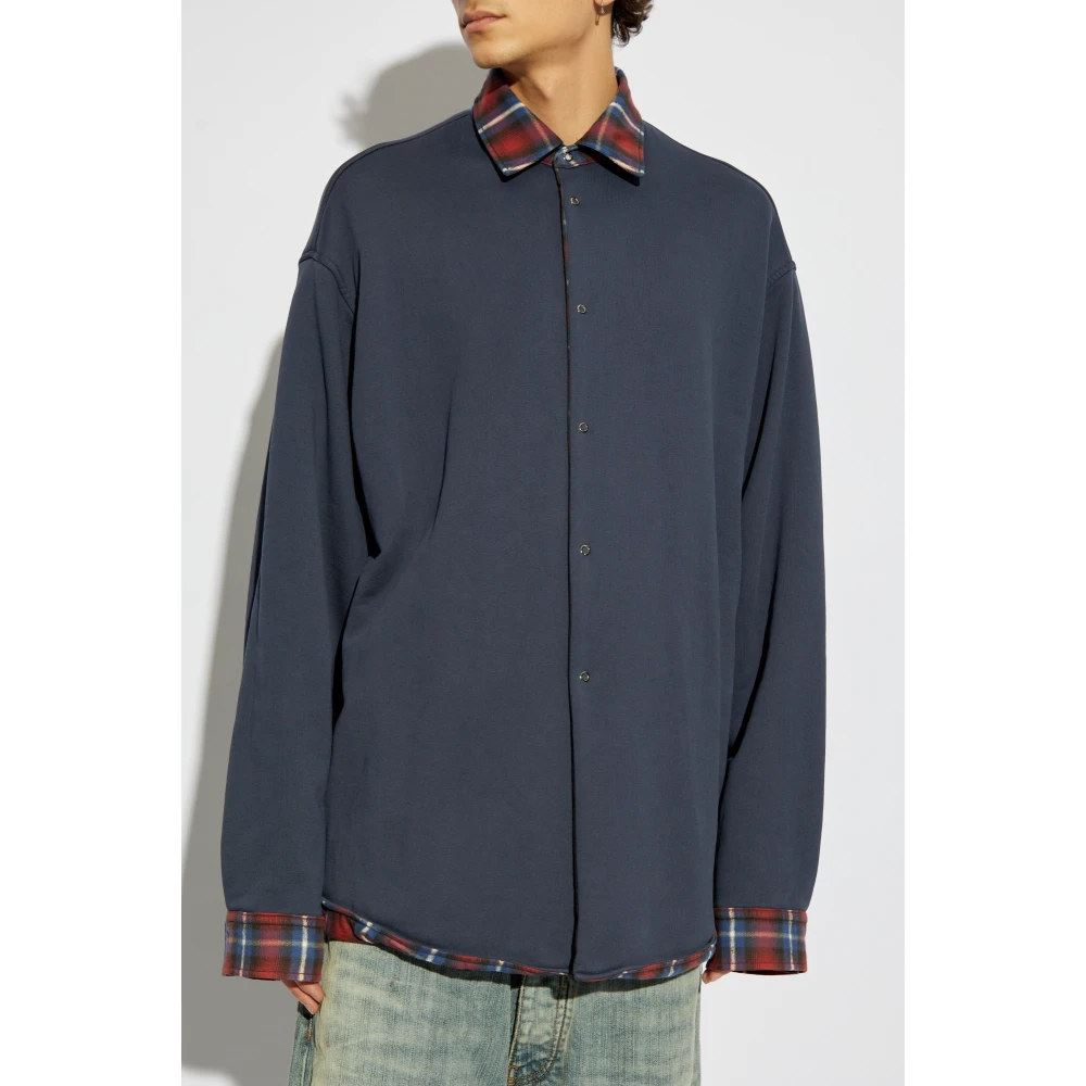 Balenciaga Geruit patroon overhemd Red Heren