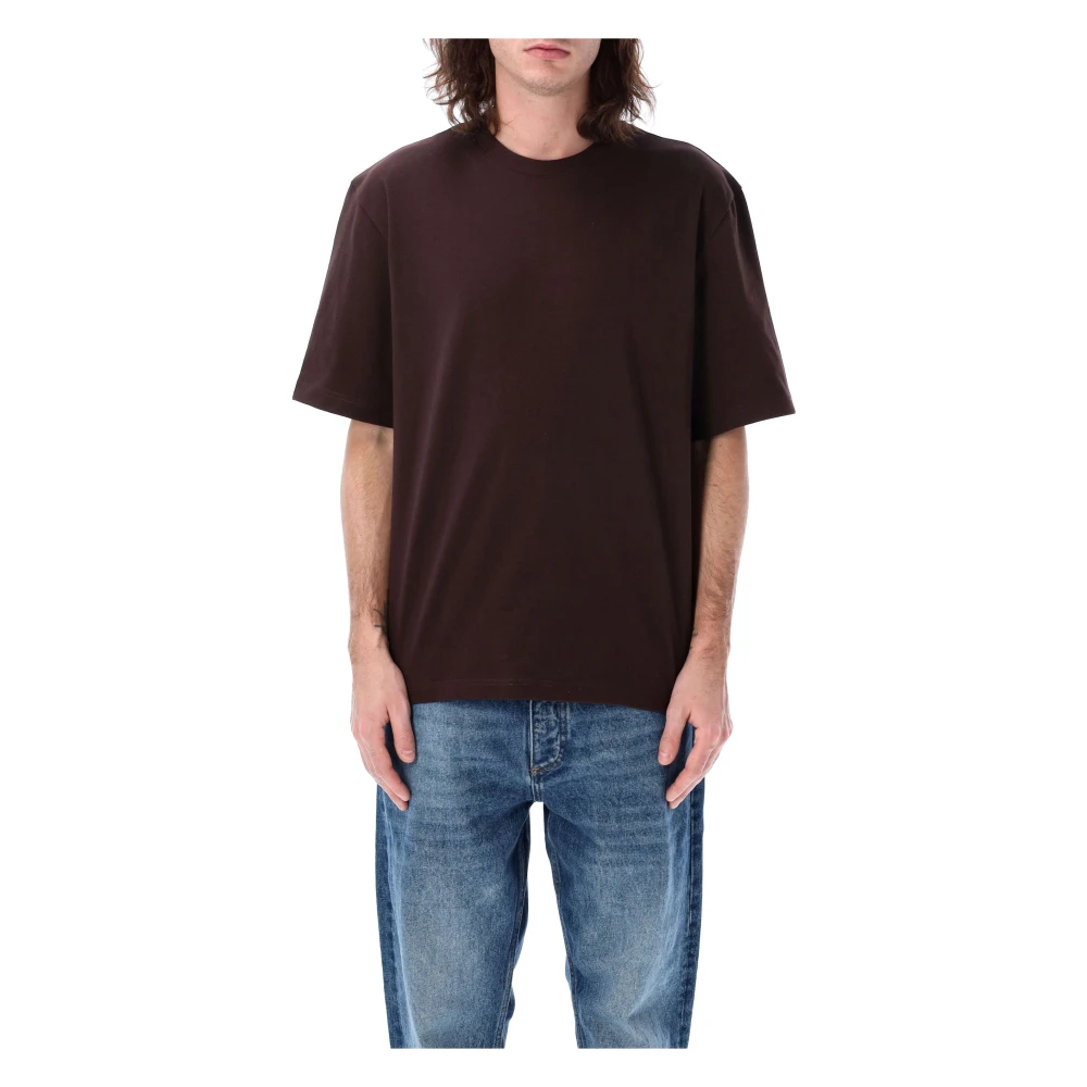 Studio Nicholson Klassieke Katoenen T-shirt Brown Heren