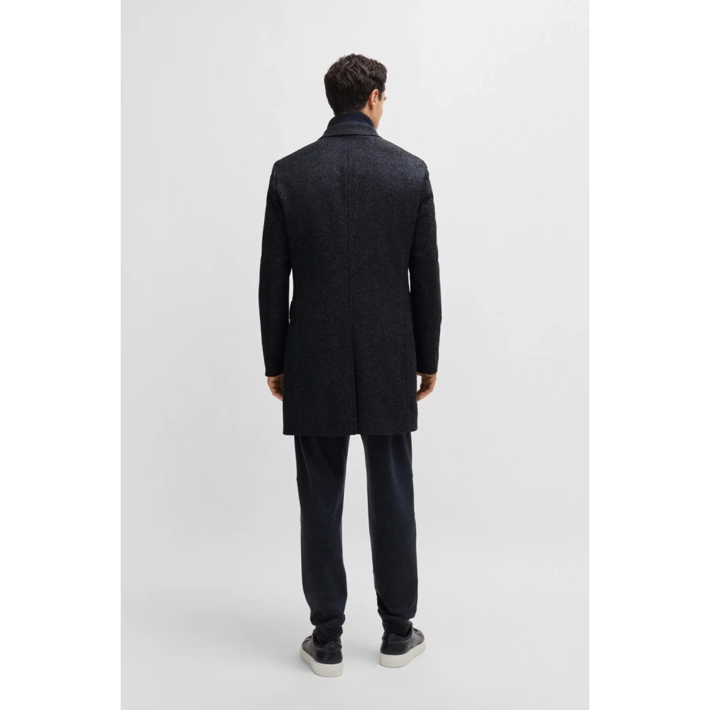 Hugo Boss Slim-fit visgraatjas met afneembare voering Blue Heren