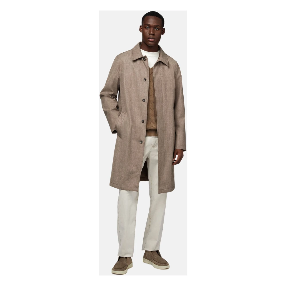 Boggi Milano Peacoat van technische wol Blue Heren