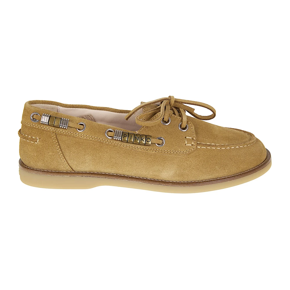 Pinko Women's Brown Grace Loafers, Boat Shoes, 6 Uk, Shoes