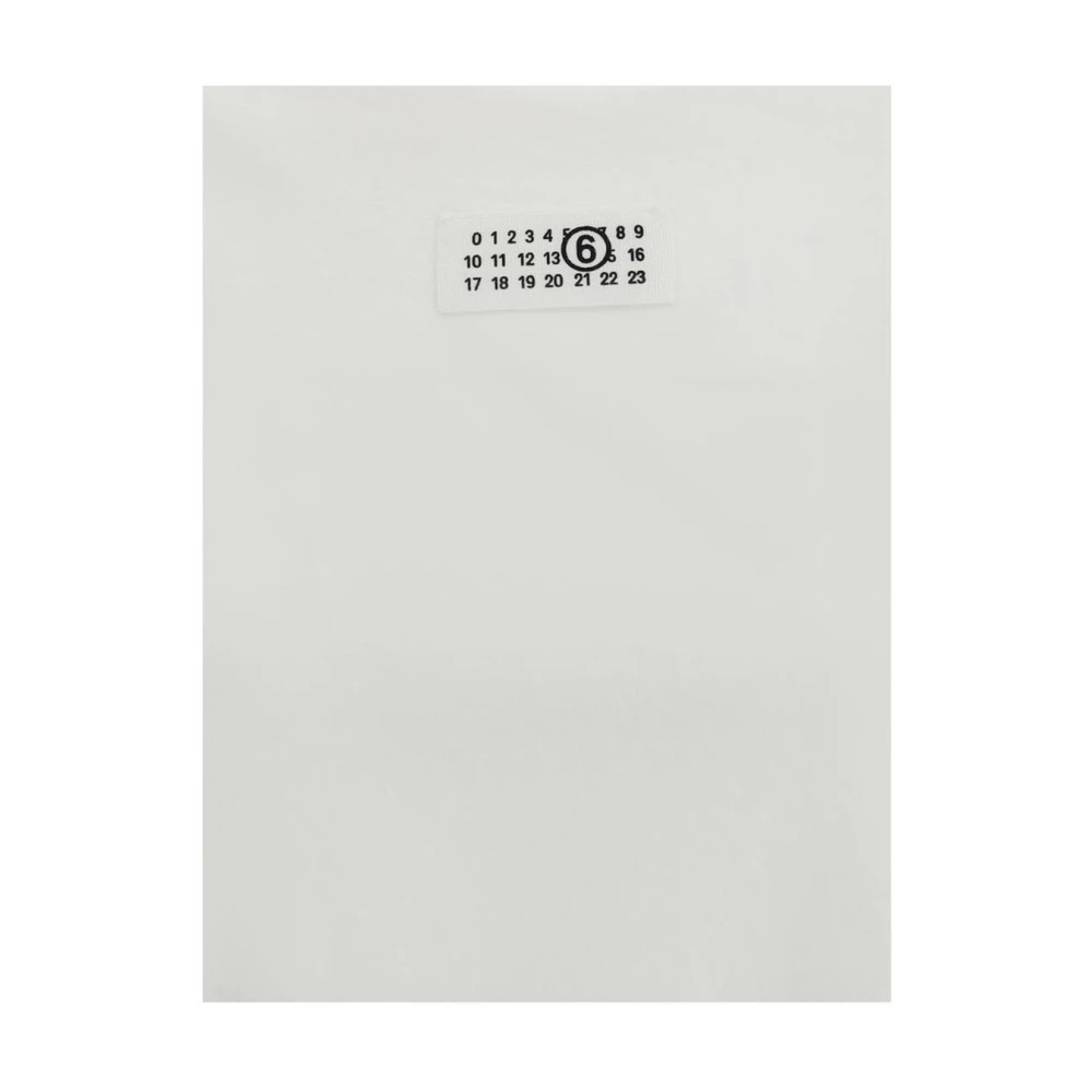 MM6 Maison Margiela Monochrome Logo Patch T-shirt White Dames