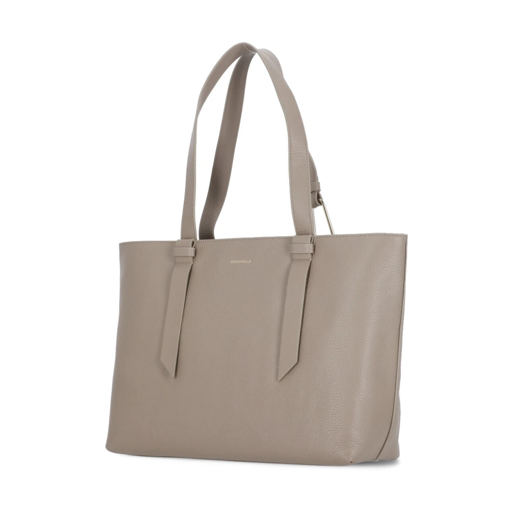 Coccinelle Beige Leren Schoudertas met Handvatten Beige Dames