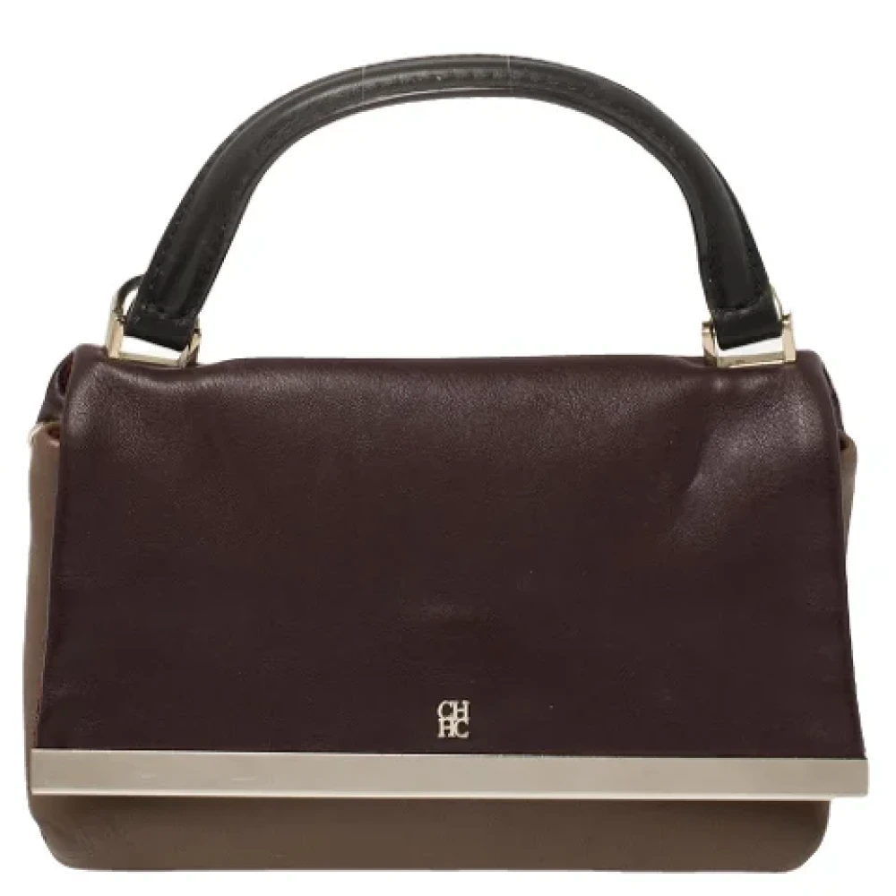 Carolina Herrera Pre-owned Leather handbags Brown Dames