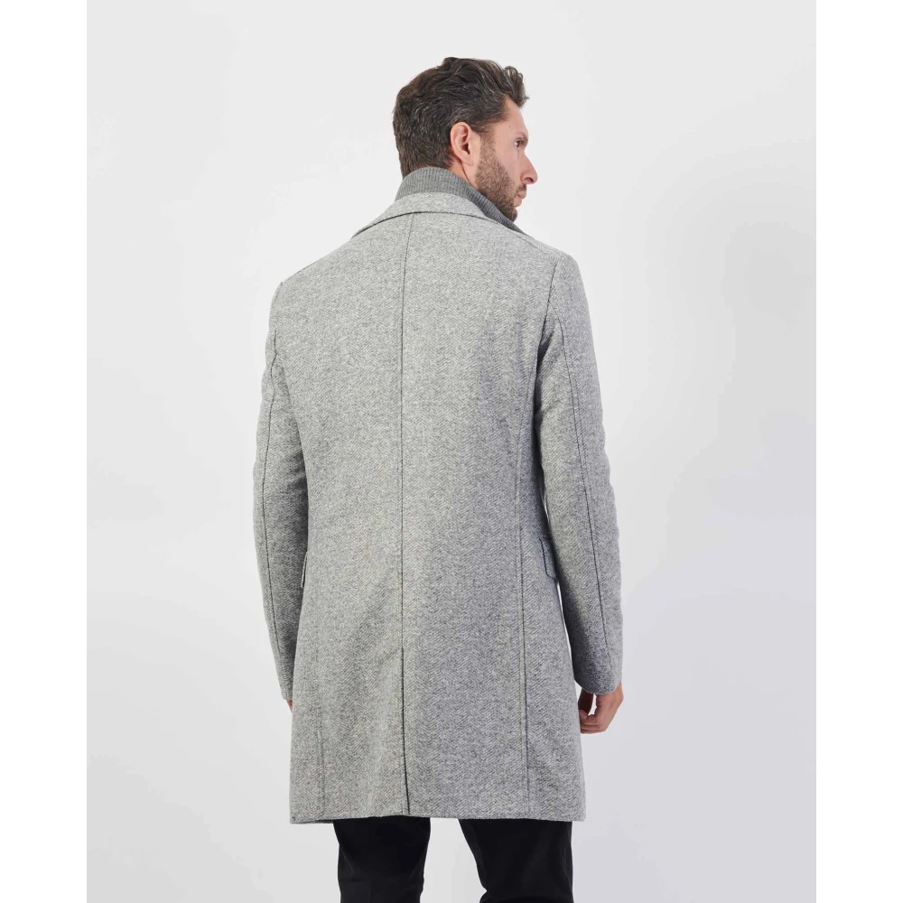 Hugo Boss Grijze Wollen Blend Visgraatjas Gray Heren