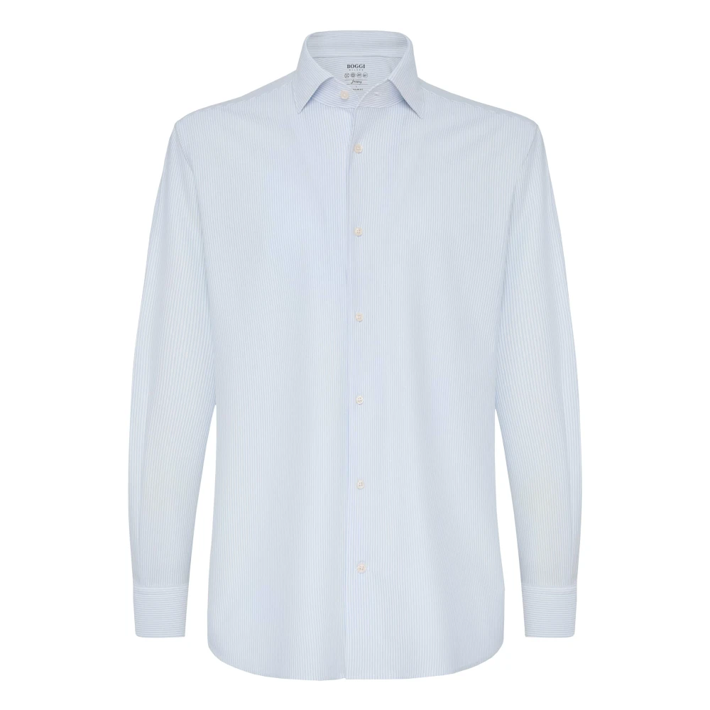 Boggi Milano Bowlingkraag Polo Shirt Blue Heren