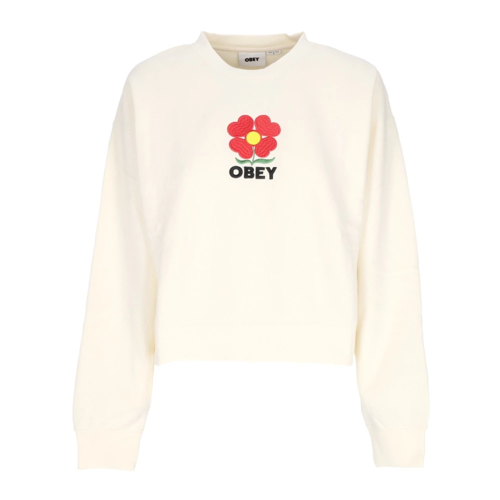 Obey Amelia Crew Fleece Sweatshirt Beige Dames
