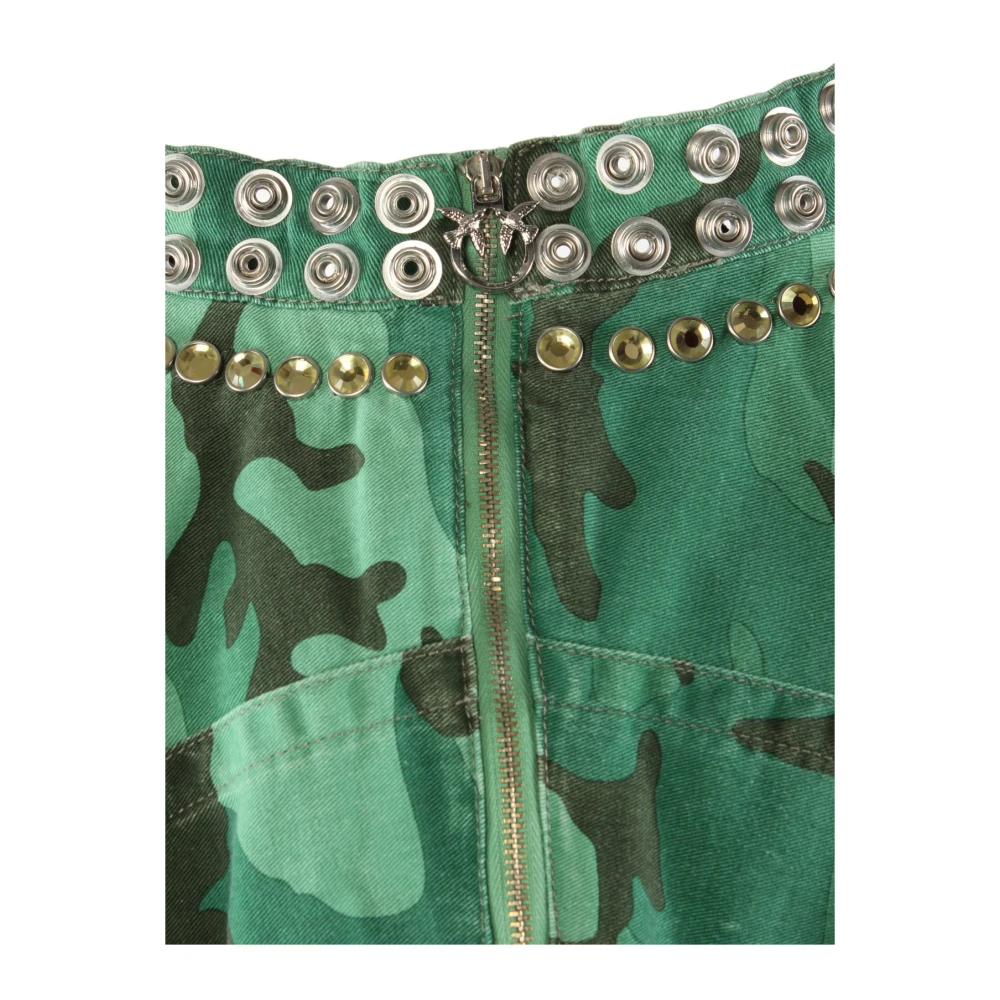 pinko Groene Katoenen Rok Green Dames