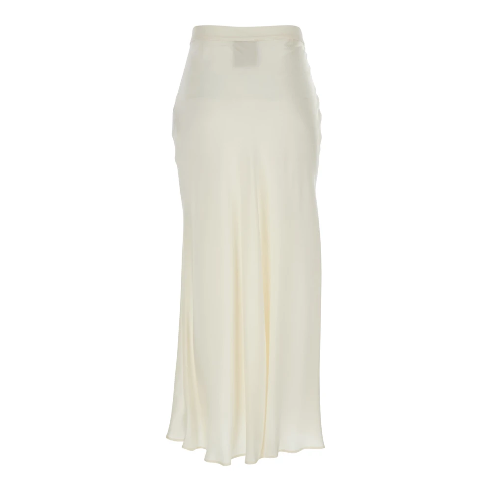 Semicouture Witte Zijde Blend Omslag Rok Vrouw White Dames