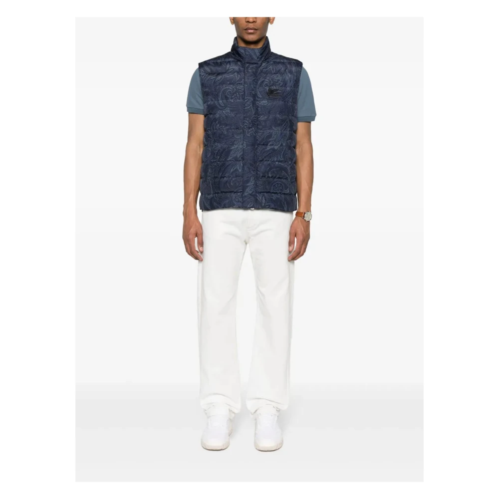 ETRO Puffer Vest voor Mannen Blue Heren
