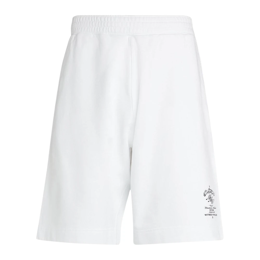 Givenchy Katoenen Bermuda Shorts met Logo Print White Heren