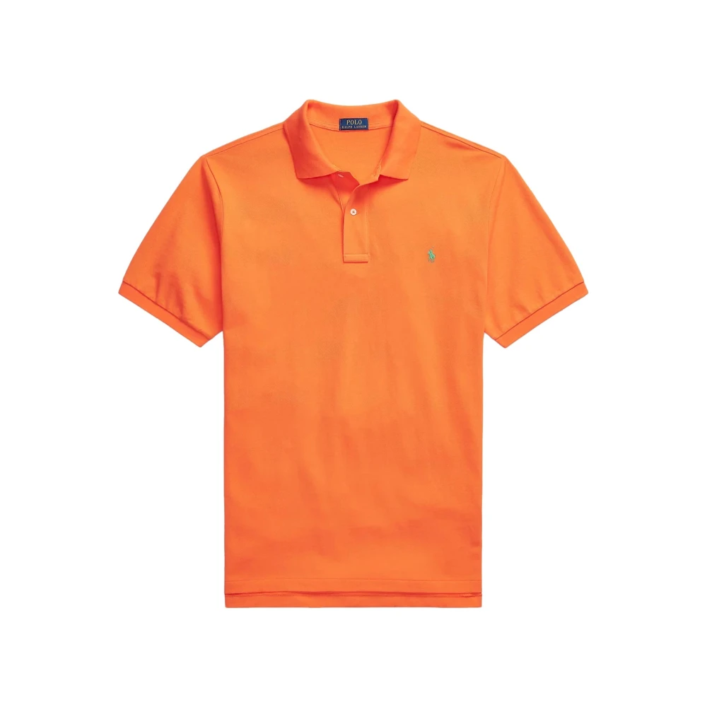 Polo Ralph Lauren Men's Orange Polo Shirts, S, Short Sleeve Polo Shirt
