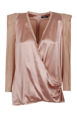 Silk Crepe Draped Top
